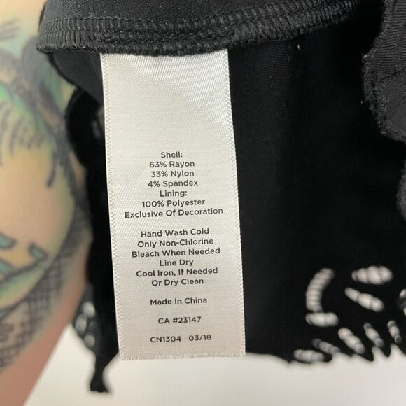 Talbots Woman’s Black A-line Dress Lace Trim Sleeveless Size 8 - Picture 5 of 6